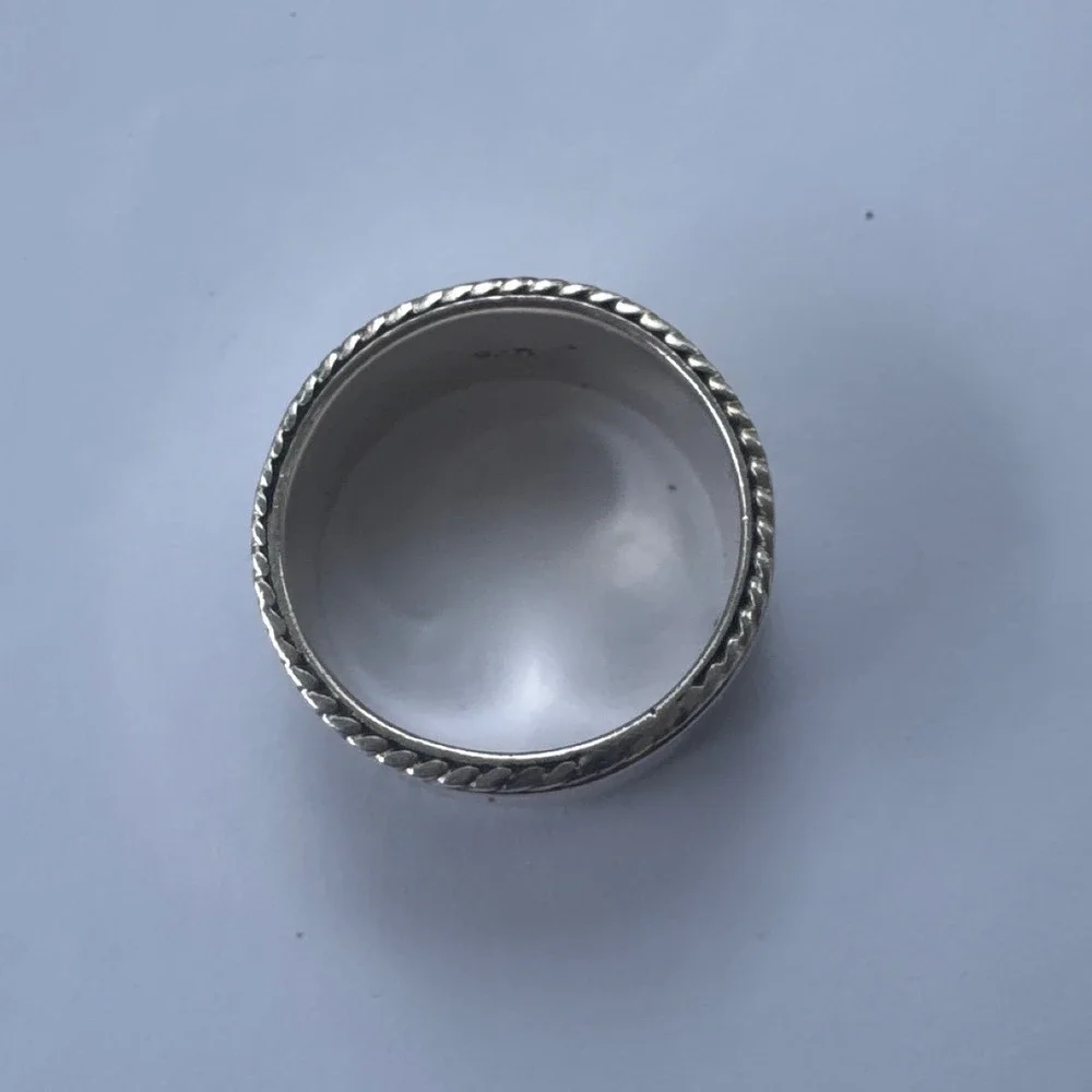Spinner Ring Size 5 Silver 925 Sterling Rope Edge